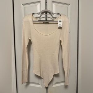 Abercrombie Cream Bodysuit Sweater